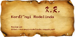 Korányi Rodelinda névjegykártya